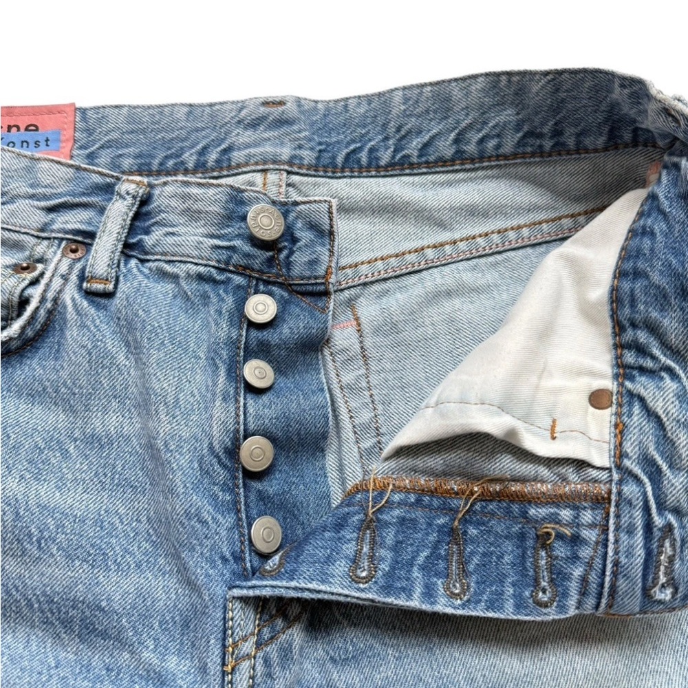 Acne Studios Womens Light Blue Denim Tapered Straight Cropped Jeans Sz 27x 26 - Picture 5 of 7